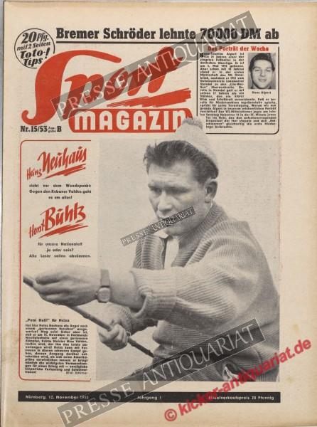 Sportmagazin Nr. 15B, 12.11.1953 bis 18.11.1953