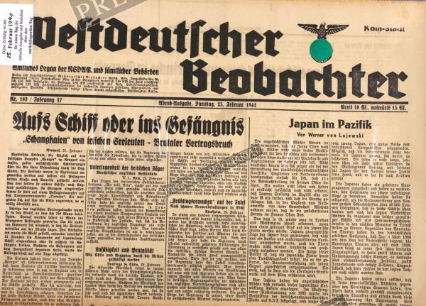 Westdeutscher Beobachter Abend Ausgabe, 25.02.1941