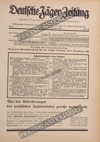 Deutsche Jäger Zeitung, 27.02.1931 bis 05.03.1931