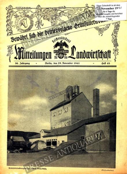 Mitteilung für die deutsche Landwirtschaft, 29.11.1941 bis 05.12.1941