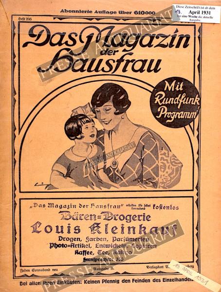 Das Magazin der Hausfrau, 19.04.1931 bis 25.04.1931