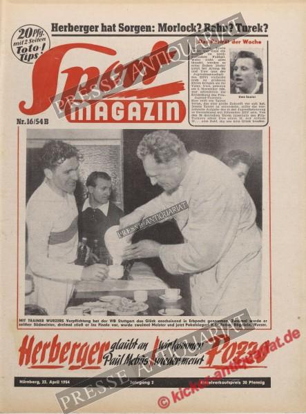 Sportmagazin Nr. 16B, 22.04.1954 bis 28.04.1954