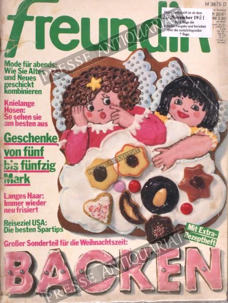 Freundin Modemagazin, 26.11.1981 bis 09.12.1981