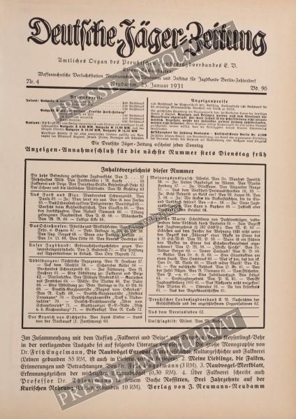 Deutsche Jäger Zeitung, 25.01.1931 bis 31.01.1931