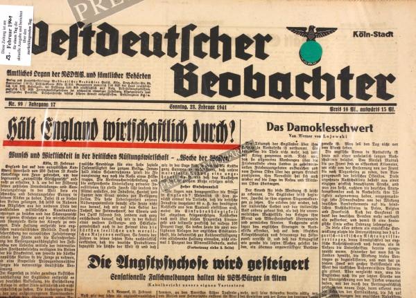 Westdeutscher Beobachter, 23.02.1941