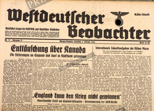 Westdeutscher Beobachter, 08.02.1941