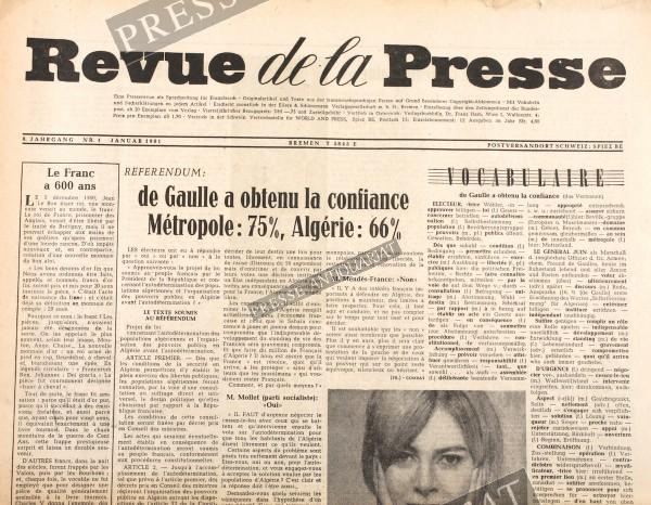 Revue de la Presse, 01.01.1961 bis 31.01.1961