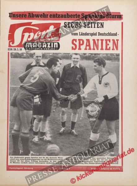 Sportmagazin Nr. 12B, 20.03.1958 bis 26.03.1958