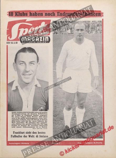 Sportmagazin Nr. 11B, 13.03.1958 bis 19.03.1958