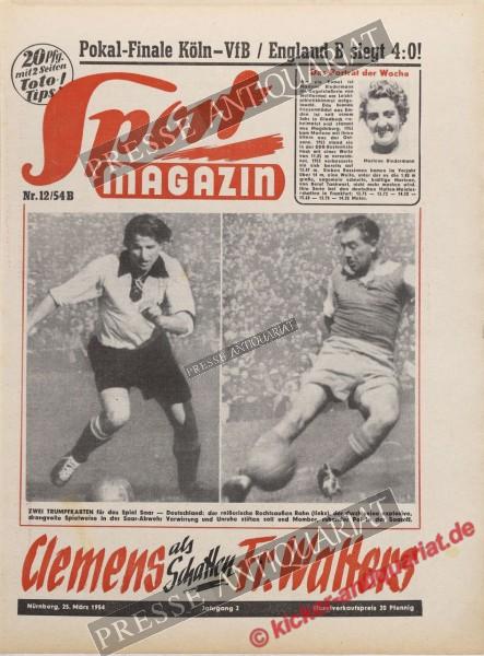 Sportmagazin Nr. 12B, 25.03.1954 bis 31.03.1954