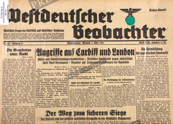 Westdeutscher Beobachter Abend Ausgabe, 05.03.1941