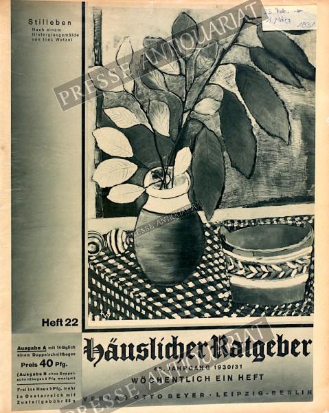 Häuslicher Ratgeber, 23.02.1931 bis 01.03.1931