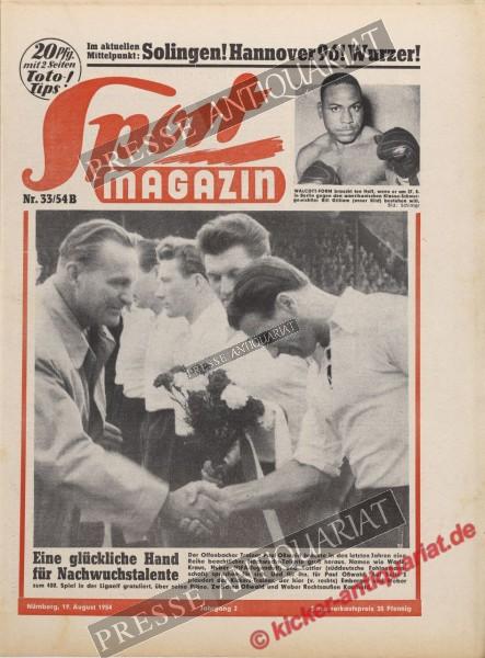 Sportmagazin Nr. 33B, 19.08.1954 bis 25.08.1954