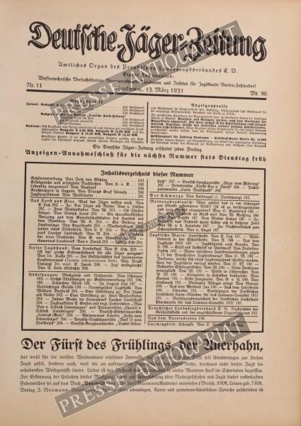 Deutsche Jäger Zeitung, 13.03.1931 bis 19.03.1931