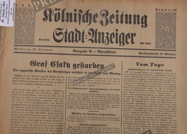 Kölnische Zeitung, 27.01.1941