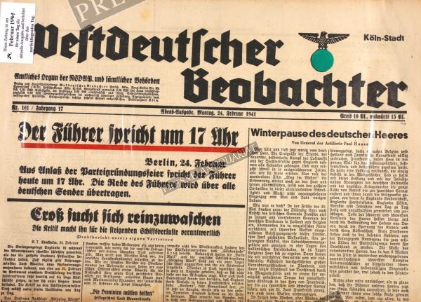 Westdeutscher Beobachter Abend Ausgabe, 24.02.1941