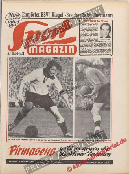 Sportmagazin Nr. 16B, 19.11.1953 bis 25.11.1953