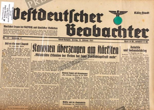 Westdeutscher Beobachter Abend Ausgabe, 28.02.1941