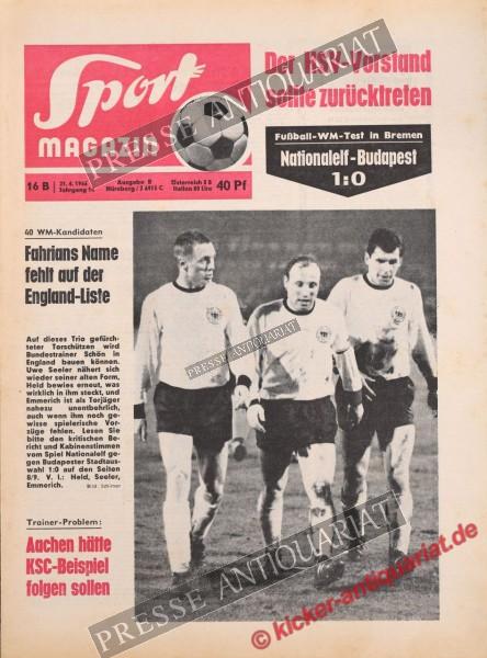 Sportmagazin Nr. 16B, 21.04.1966 bis 27.04.1966