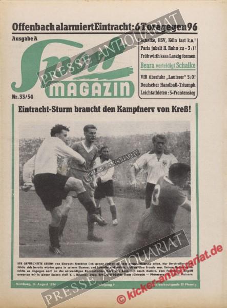 Sportmagazin Nr. 33A, 16.08.1954 bis 22.08.1954