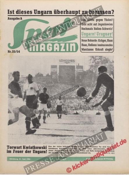 Sportmagazin Nr. 25A, 21.06.1954 bis 27.06.1954