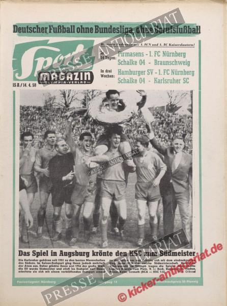 Sportmagazin Nr. 15A, 14.04.1958 bis 20.04.1958