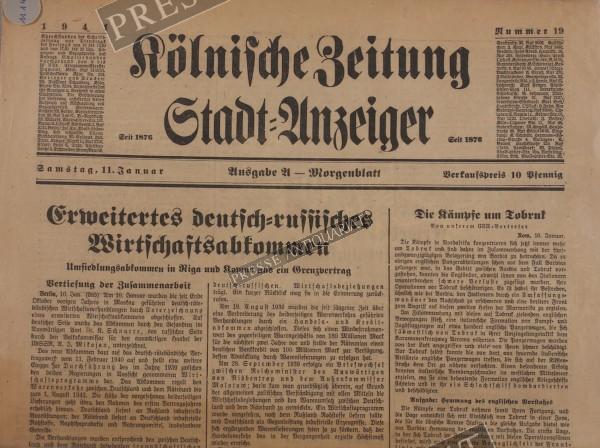 Kölnische Zeitung, 11.01.1941