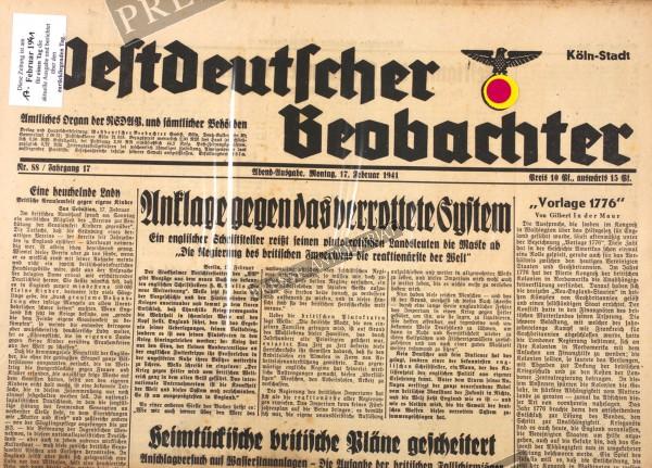 Westdeutscher Beobachter Abend Ausgabe, 17.02.1941