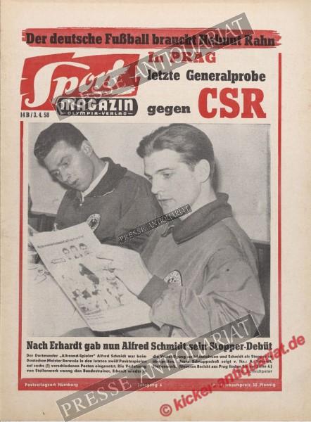 Sportmagazin Nr. 14B, 03.04.1958 bis 09.04.1958